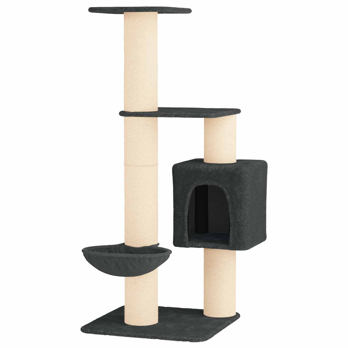 Kattetræ med sisal klatreposter Mørkegrå 137 cm