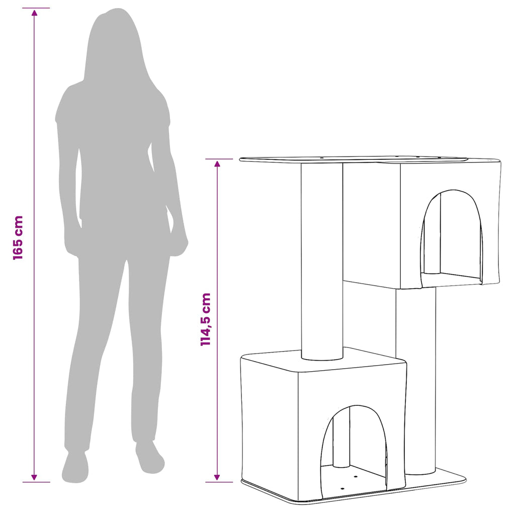 Kattetræ med sisal klatreposter Lysegrå 114 cm