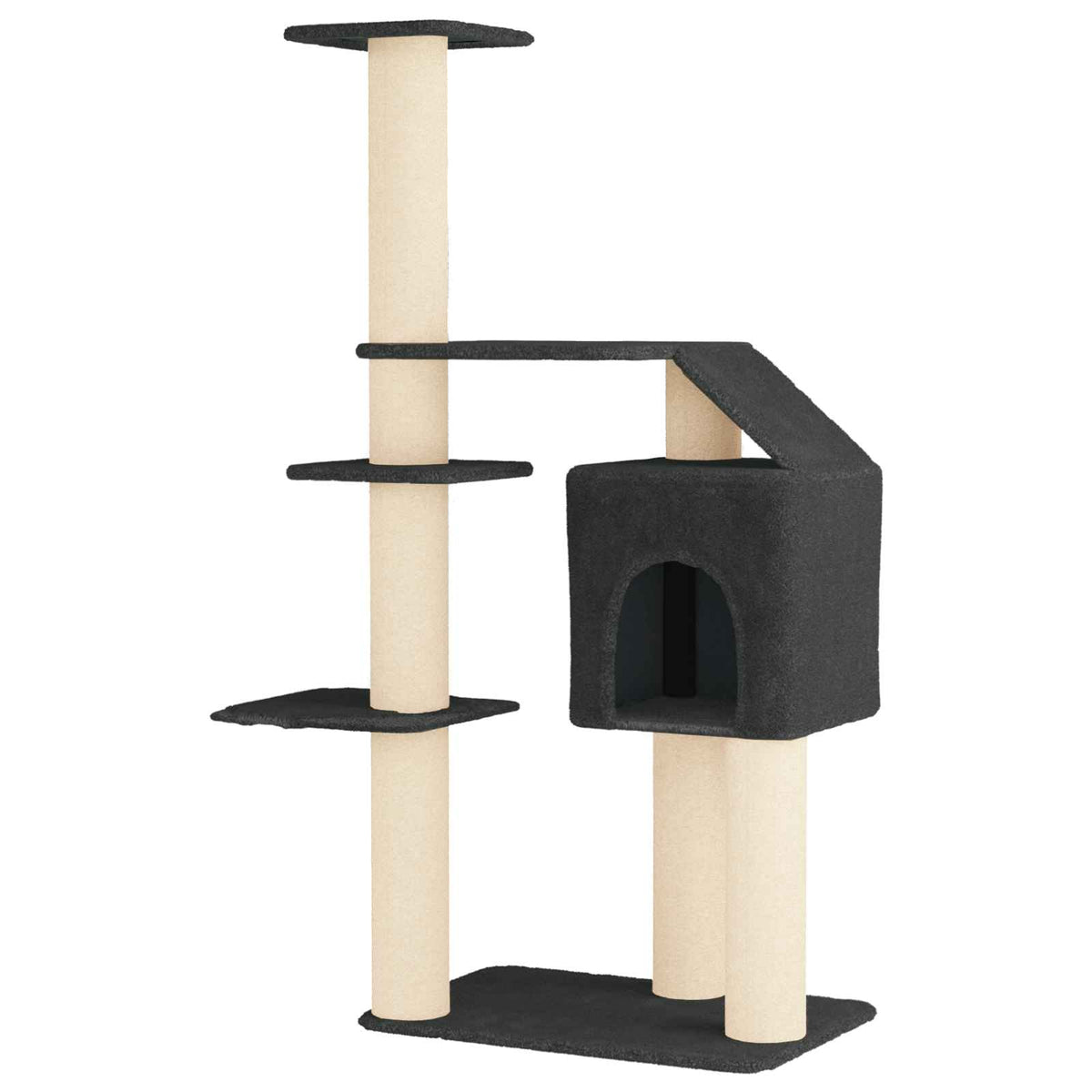 Kattetræ med sisal klatreposter Mørkegrå 183 cm