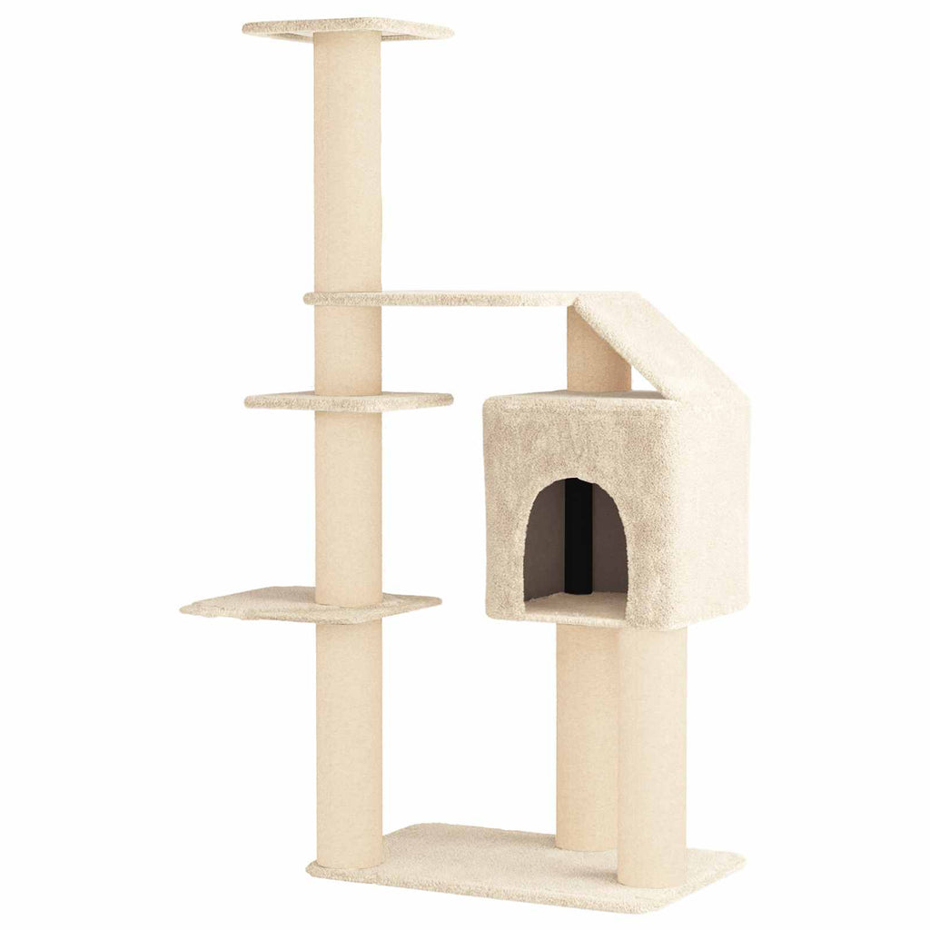 Kattetræ med sisal klatreposter Cremefarvet 183 cm