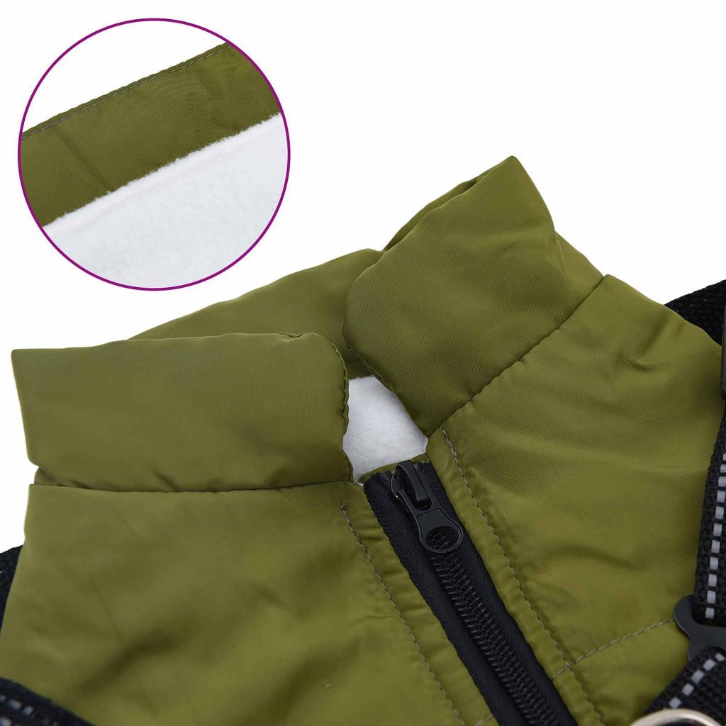 Hundejakke Army Grøn L28 Fleece og polyester