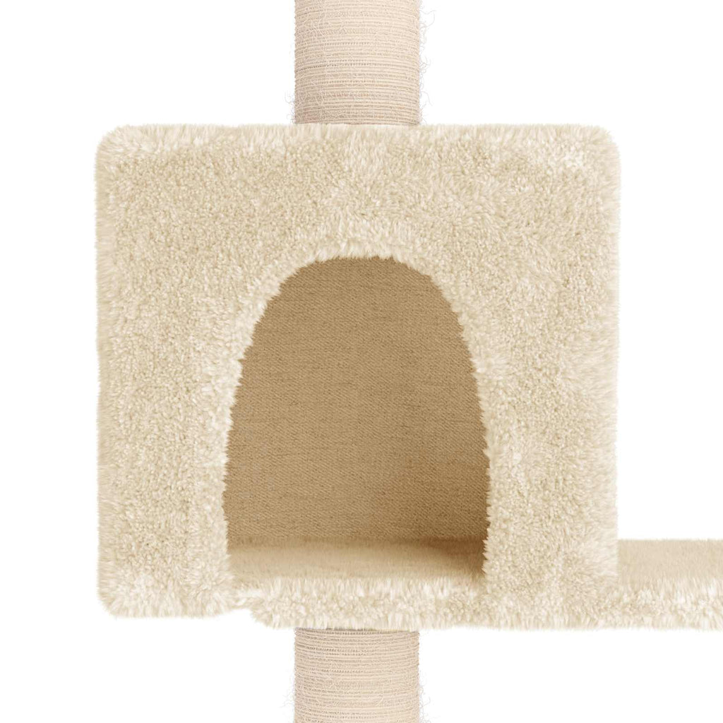 Kattetræ med sisal klatreposter Cremefarvet 177,5 cm