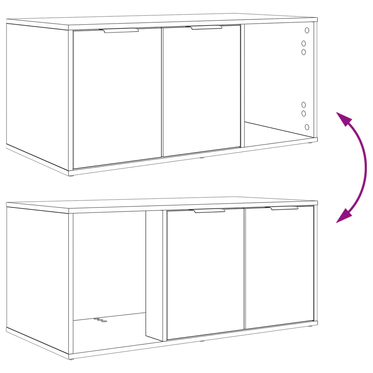 Kattebur møbel Hvid 100 x 49 x 45 cm Konstrueret træ