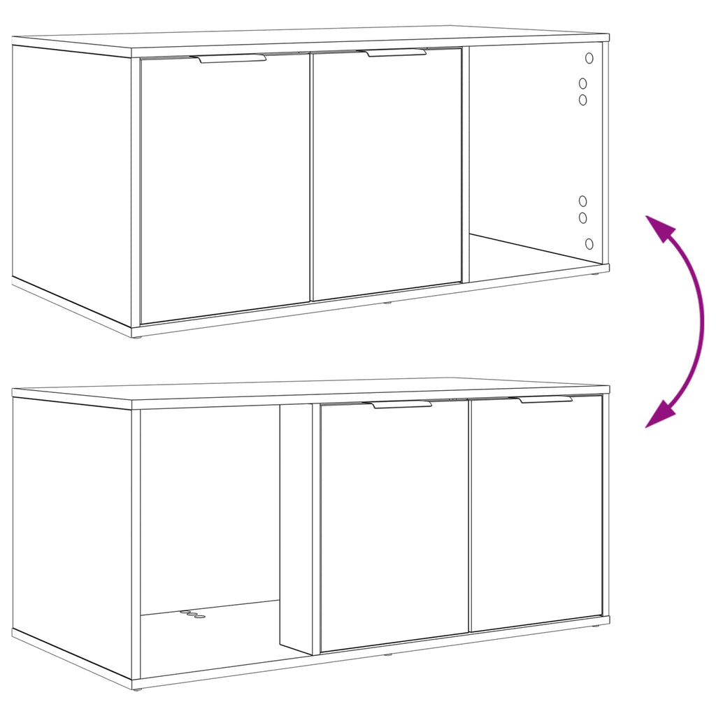 Kattebur møbel Sort eg 100 x 49 x 45 cm Konstrueret træ