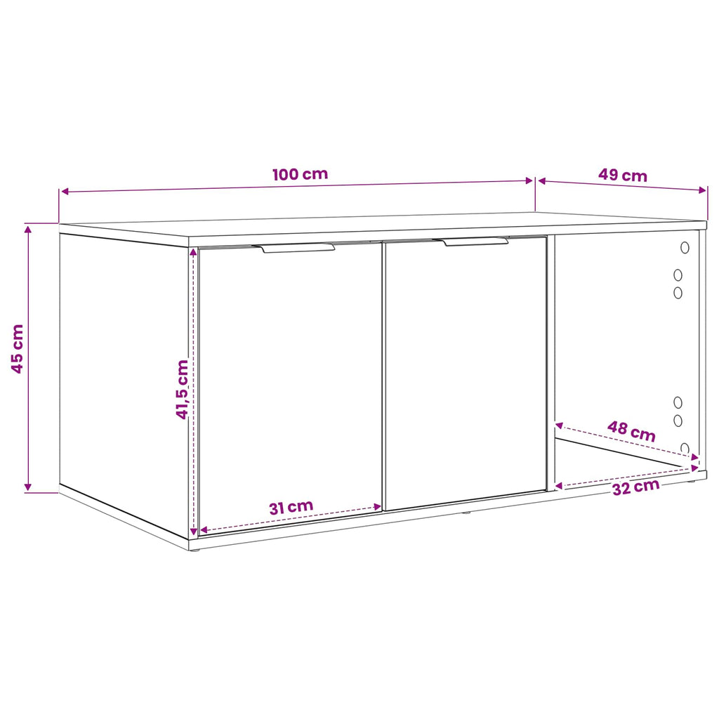 Kattebur møbel Gammelt træ 100 x 49 x 45 cm Konstrueret træ