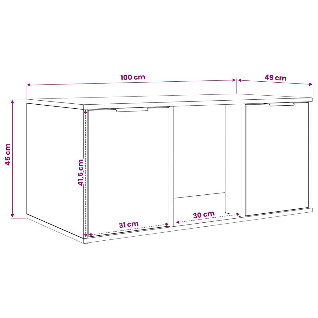 Kattebur møbel Sort eg 100 x 49 x 45 cm Konstrueret træ