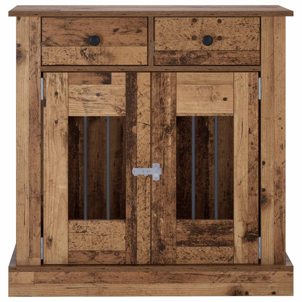 Hundekasse møbel Gammelt træ 80 x 47,5 x 80 cm Konstrueret træ