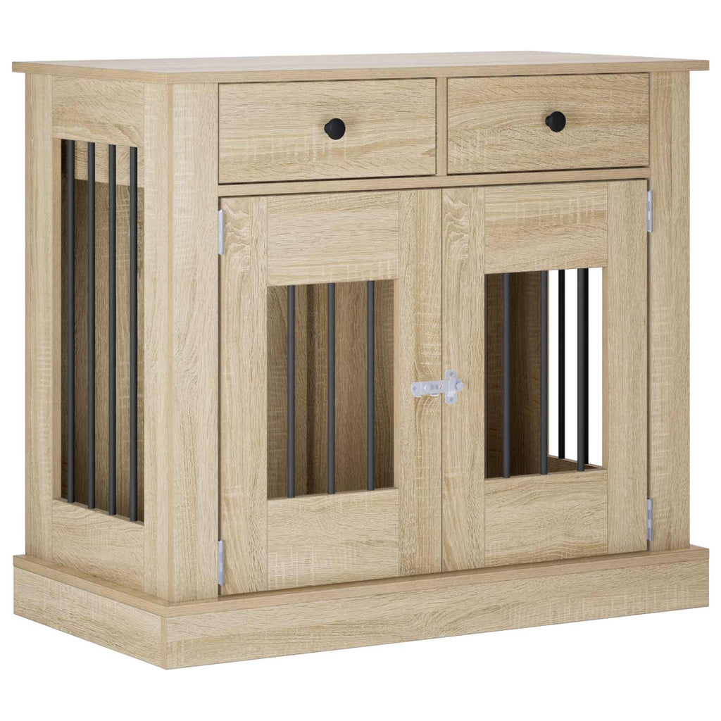 Hundekasse møbel Sonoma-eg 90 x 47,5 x 80 cm Konstrueret træ
